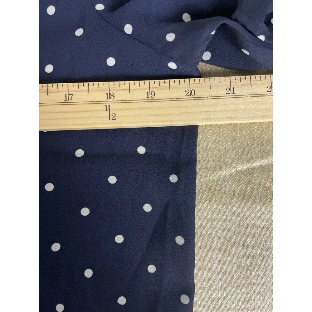 S. OLIVER BLACK LABEL Women's  Blue Polka Dot  Riffle Blouse Top Shirt Size 10 - Picture 5 of 8